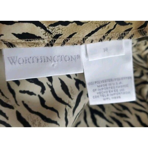 Wrap Skirt Knee Length Animal Print Cheetah Leopard Tiger | Worthington Size 14 - Picture 6 of 6